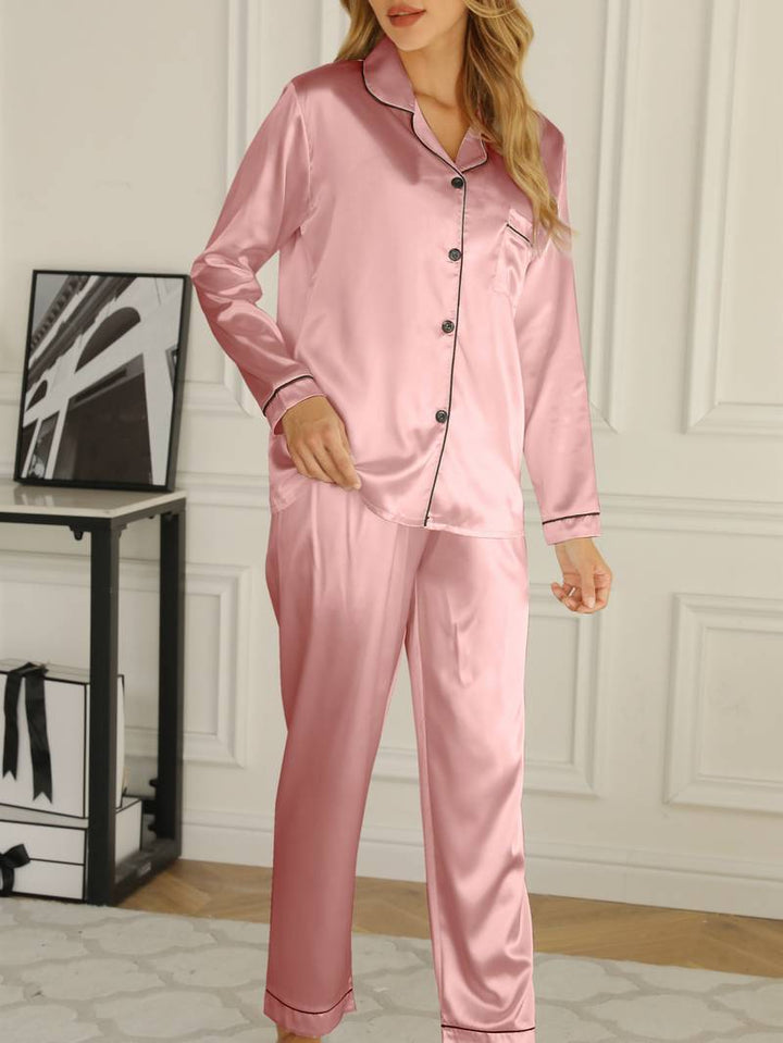 Amber-Louise™ Luxe Satijnen Dames Pyjama Set