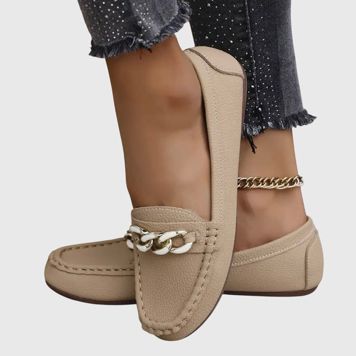 Jessica | Dames Kettingdetail Instap Loafers