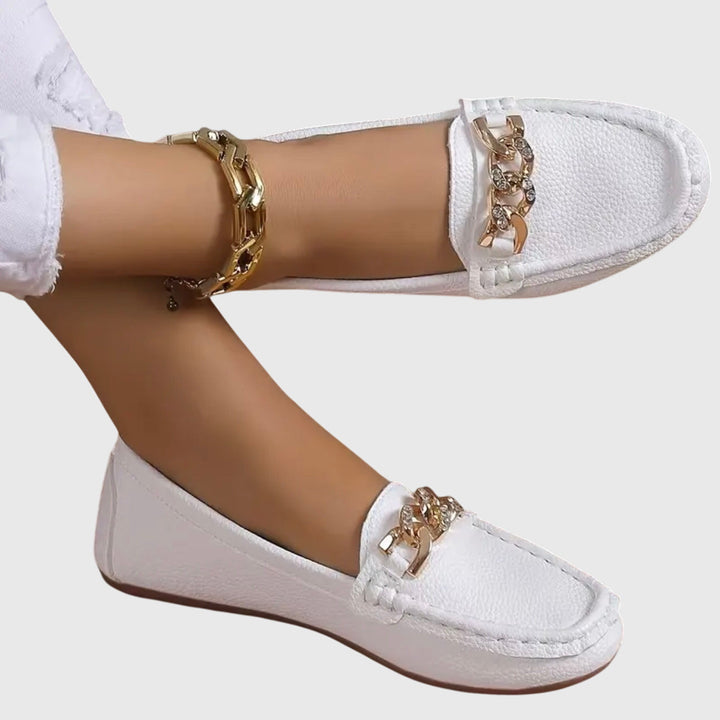Jessica | Dames Kettingdetail Instap Loafers