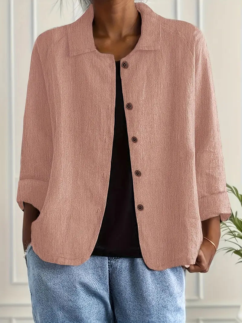 Chloe | Damen Lässige Leichte Jacke mit Knopfleiste vorne