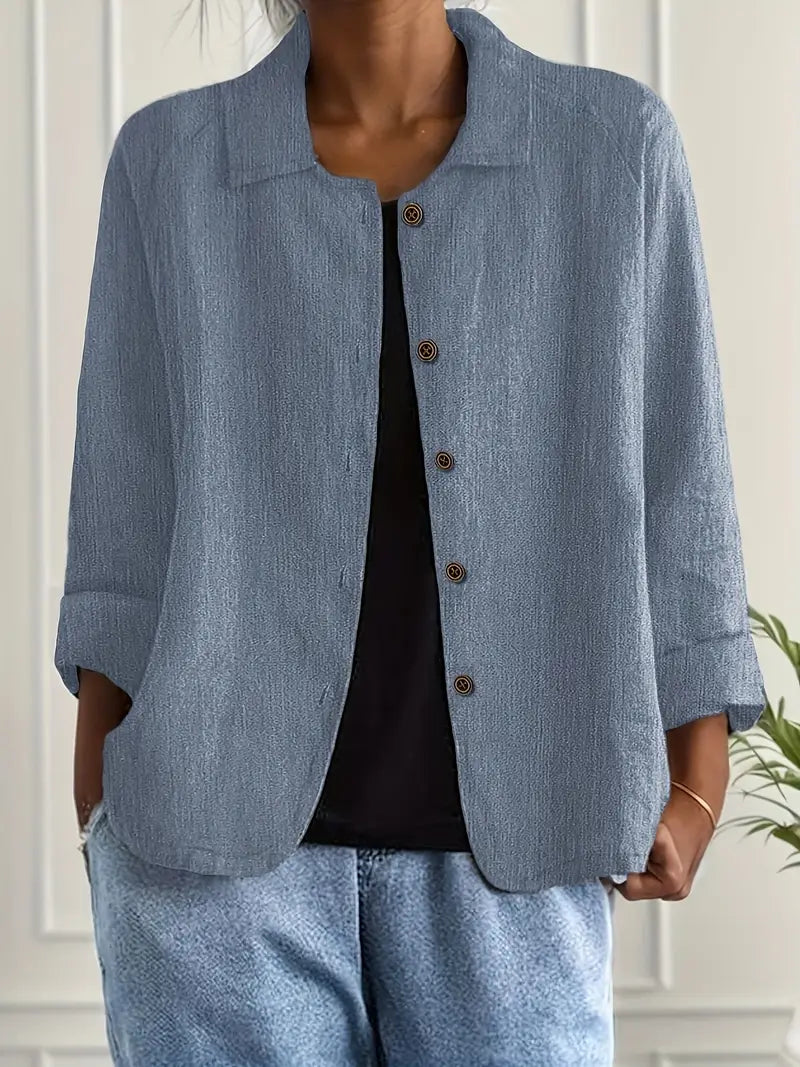 Chloe | Damen Lässige Leichte Jacke mit Knopfleiste vorne