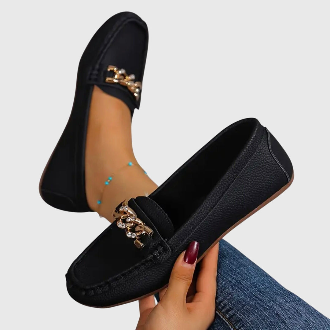 Jessica | Dames Kettingdetail Instap Loafers