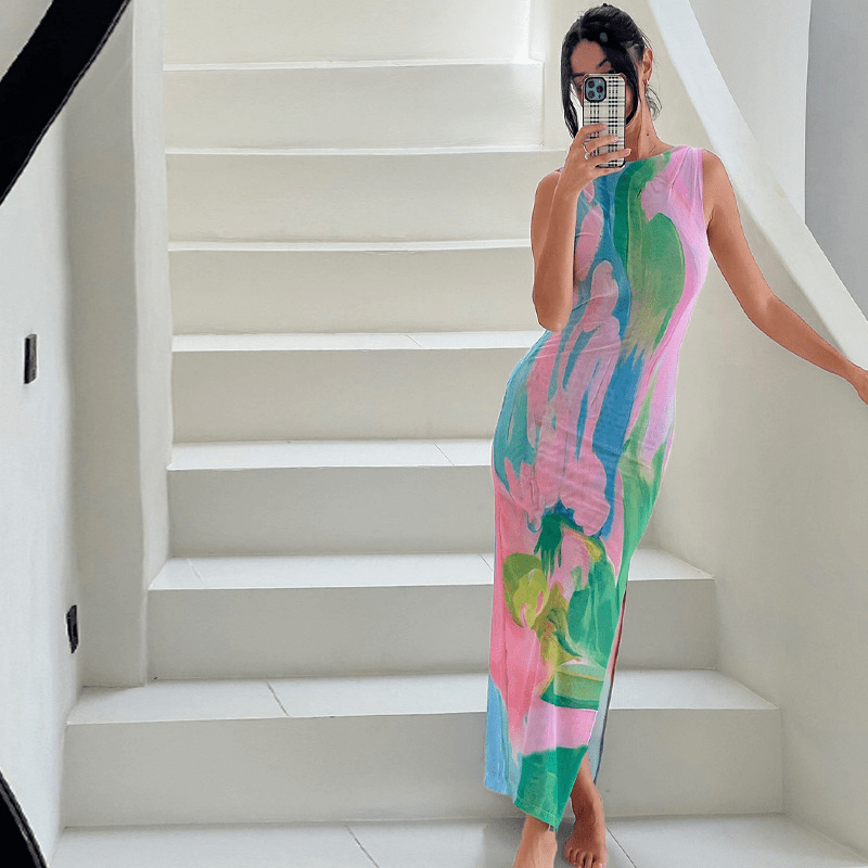 Hannelore | Sinnliches Maxikleid mit verführerischem Rückenausschnitt