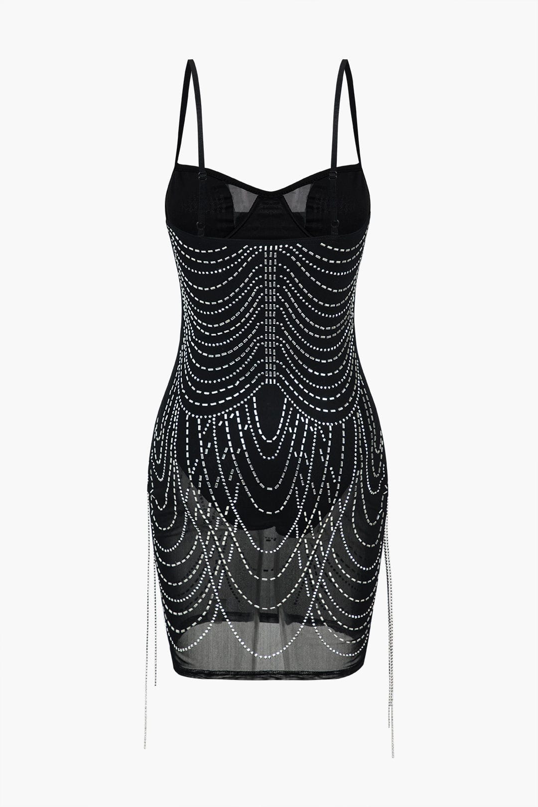 Celeste | Strass-versierd Mesh-Minikleed – Glinsterende glamour voor onvergetelijke nachten