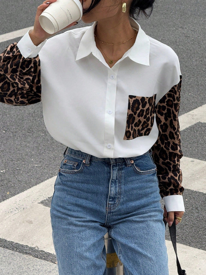 Gestreifte Damenbluse mit Löwendetails – Auffällig, Lässig & Streetstyle-tauglich