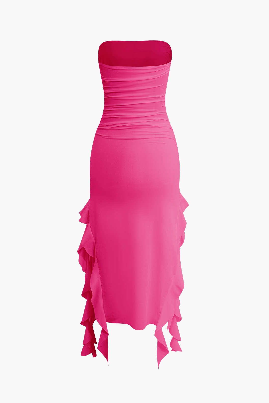 Sofia | Elegante Bandeau-Maxikleed met Volant-Details – Tijdloze Raffinement