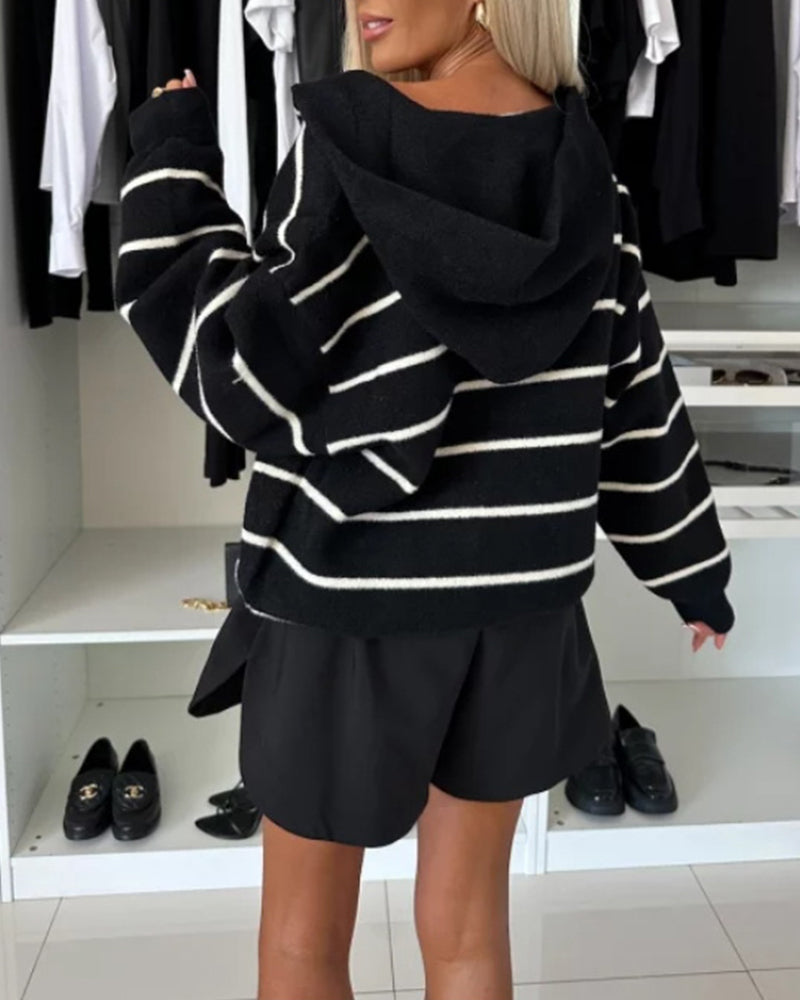 Gestreifter™ Gestrickter Pullover | Lockere Passform | Neutral und Zeitlos