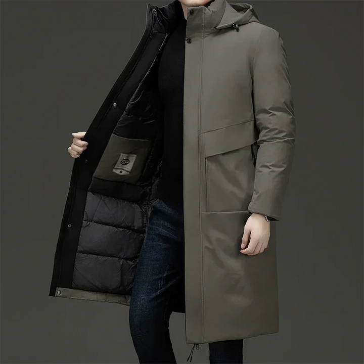 Ronan | Herren Lange Kapuzen-Schwere Winterjacke