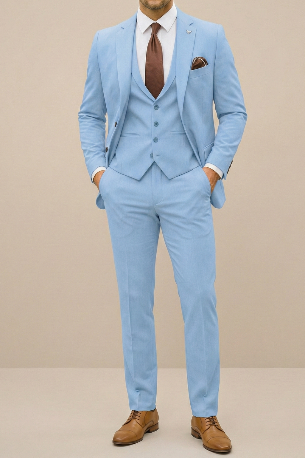 Stephen| Herren Eleganter Dreiteiliger Slim-Fit-Anzug