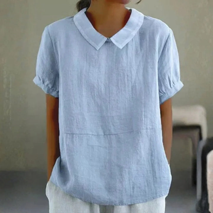 Alexis | Dames Linnen Peter Pan Kraag Blouse