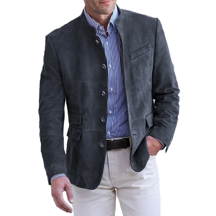 Charles| Herren Freizeitblazer mit Stehkragen und Knöpfen