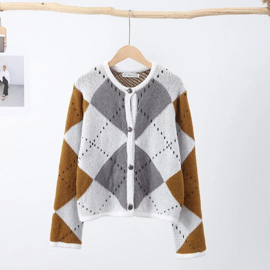 Karierte™ Gestrickte Cardigan | Trendig und Bequem | Lockere Passform