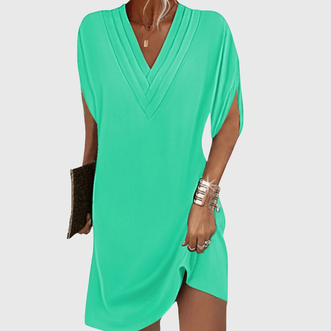 Angelica | Dames V-Hals Losse Mini Jurk