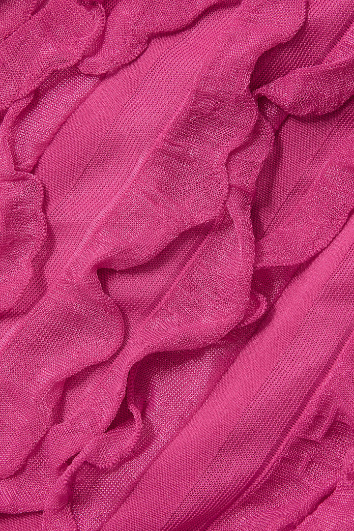 Liana | Sexy Transparant Mini-jurk met Rimpels & Diepe Halslijn