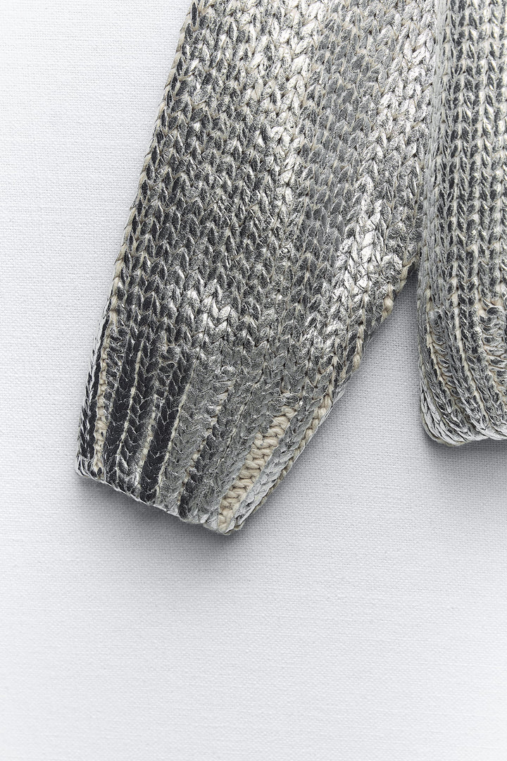 Metallic™ Gestrickter Hoodie | Glänzendes Design | Komfort und Stil