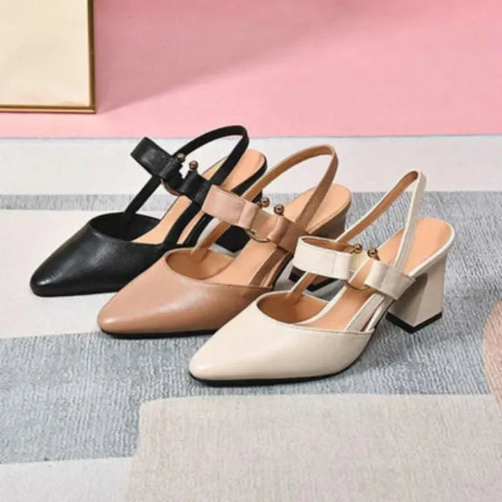 Leah | Dames Teen Slingback Blokhak Mary Jane Hakken