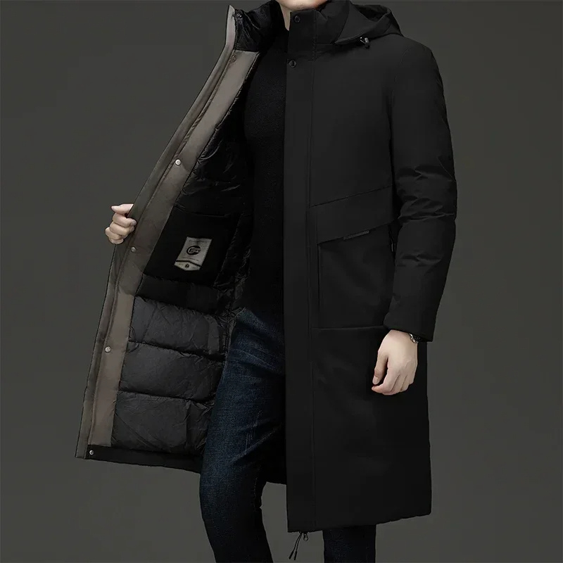 Ronan | Herren Lange Kapuzen-Schwere Winterjacke