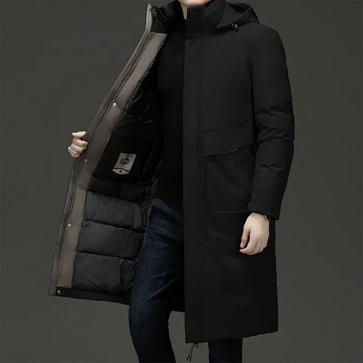 Ronan | Herren Lange Kapuzen-Schwere Winterjacke