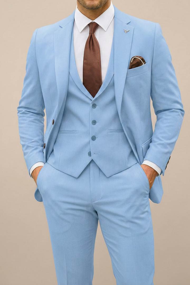 Stephen| Herren Eleganter Dreiteiliger Slim-Fit-Anzug