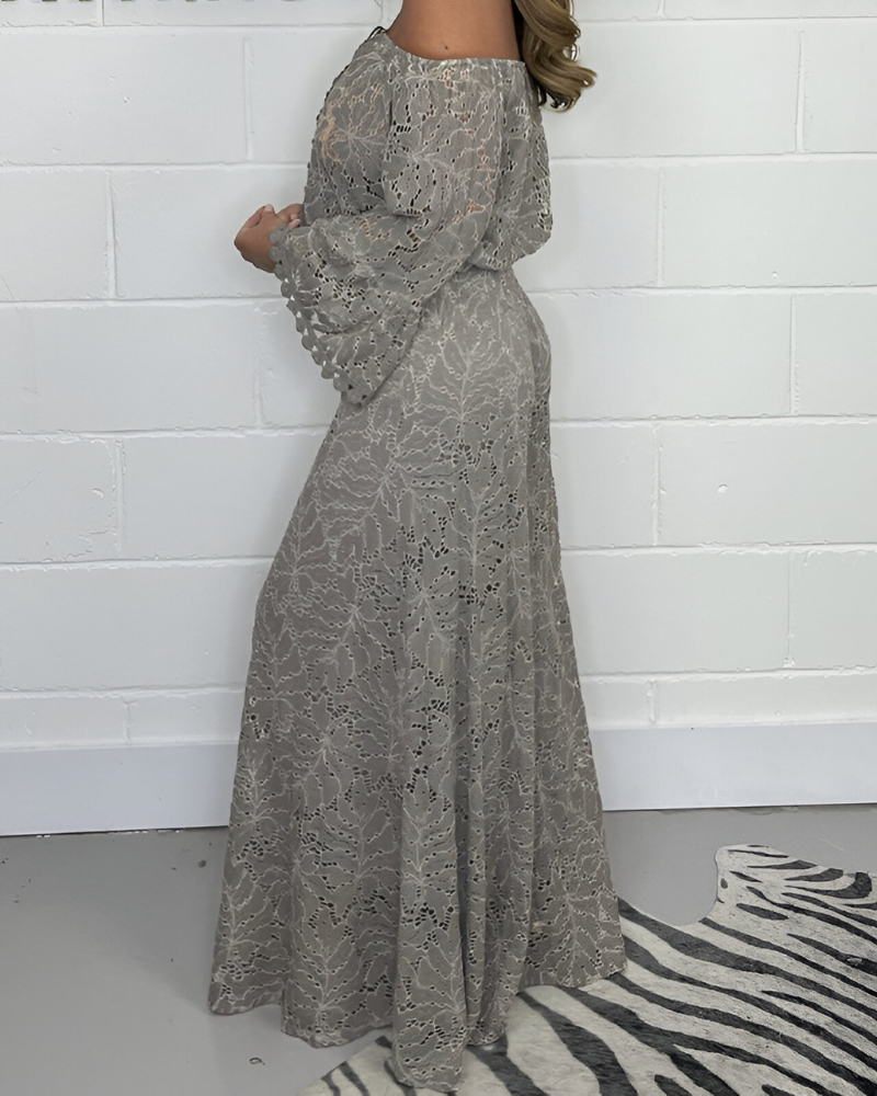 Schouderloos kantjurk met ruime snit – Boho-chic ontmoet elegantie