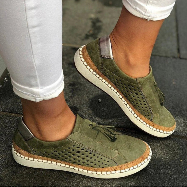 Michelle | Dames Geperforeerde Slip-On Casual Sneakers