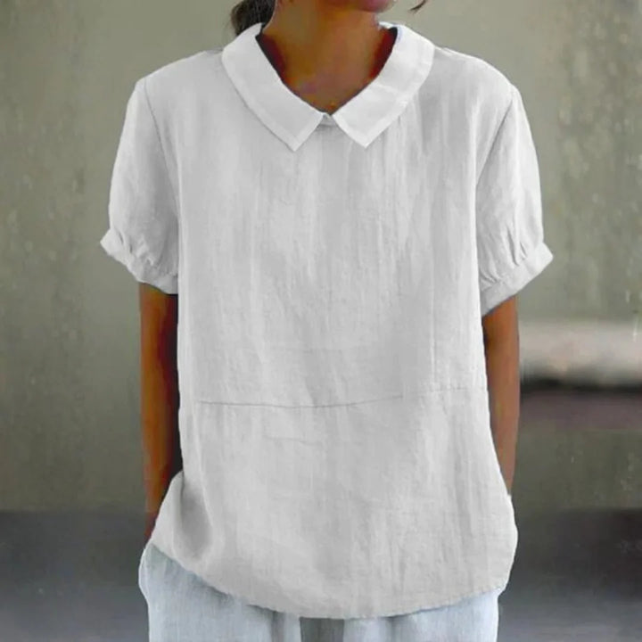 Alexis | Dames Linnen Peter Pan Kraag Blouse
