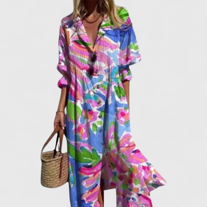 Bailey | Dames Bloemen Knop Voorzijde Midi Jurk