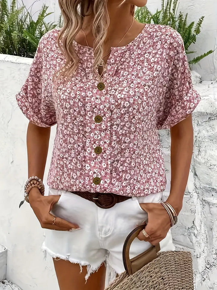 Jamie | Dames Bloemen Knoop Voor Casual Top