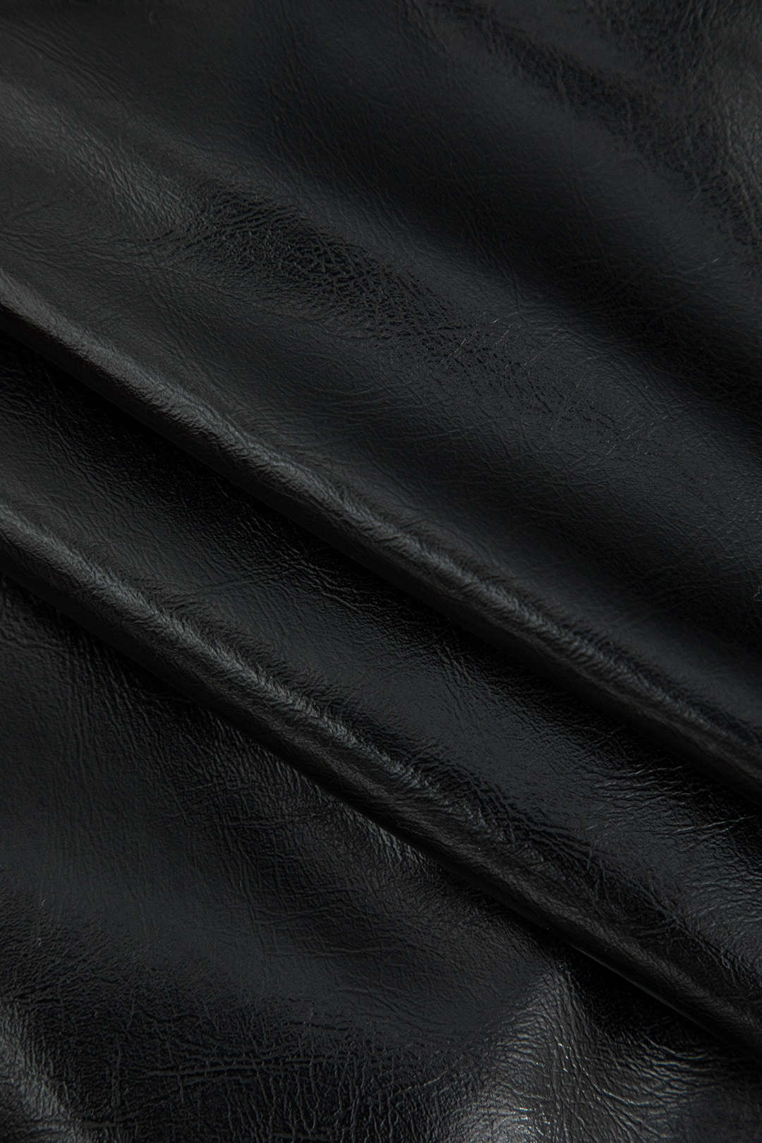 Danica | Eleganter Midirock mit asymmetrischem Kunstleder- und Leinen-Design