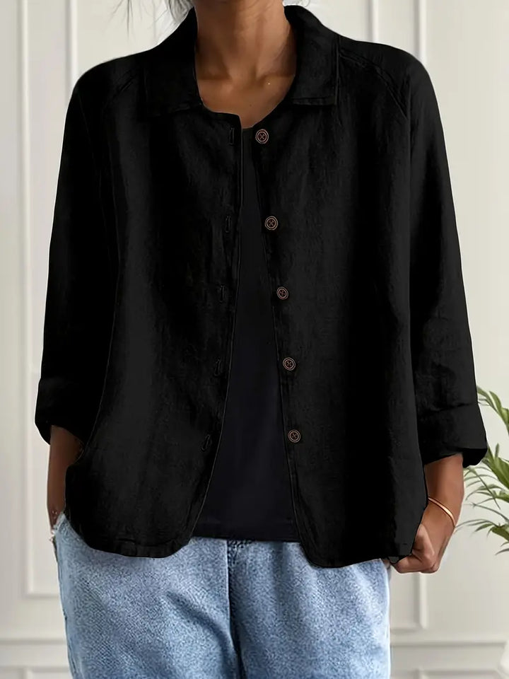 Chloe | Damen Lässige Leichte Jacke mit Knopfleiste vorne