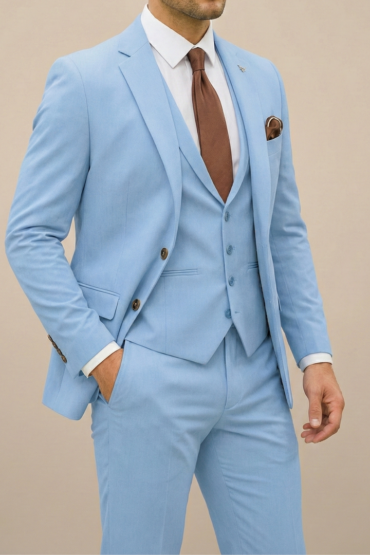 Stephen| Herren Eleganter Dreiteiliger Slim-Fit-Anzug