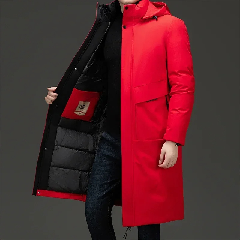 Ronan | Herren Lange Kapuzen-Schwere Winterjacke