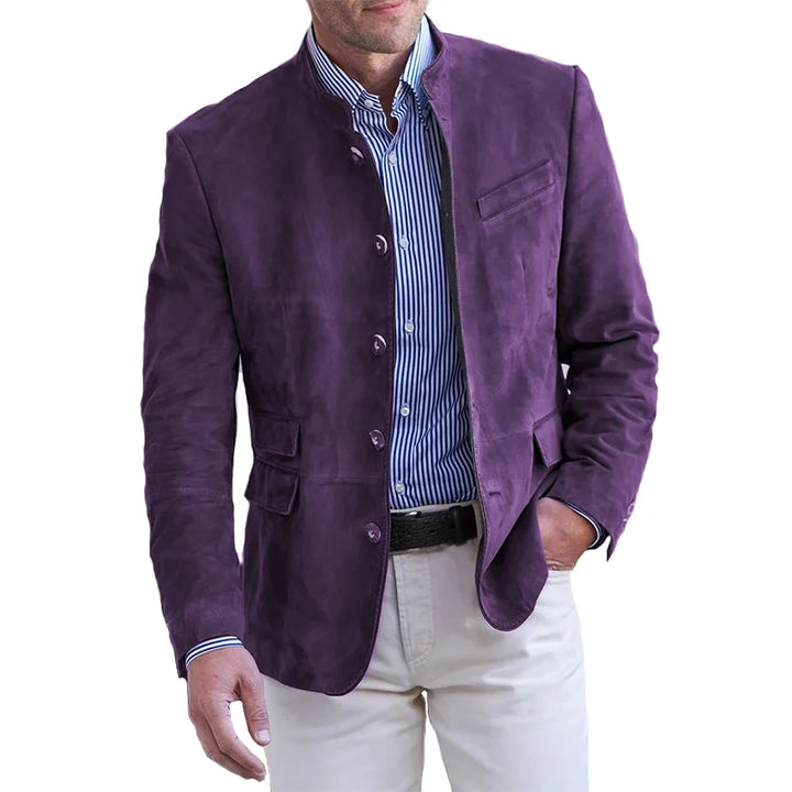 Charles| Herren Freizeitblazer mit Stehkragen und Knöpfen