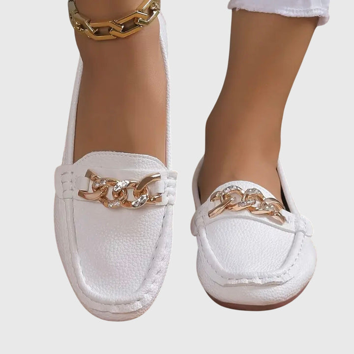 Jessica | Dames Kettingdetail Instap Loafers