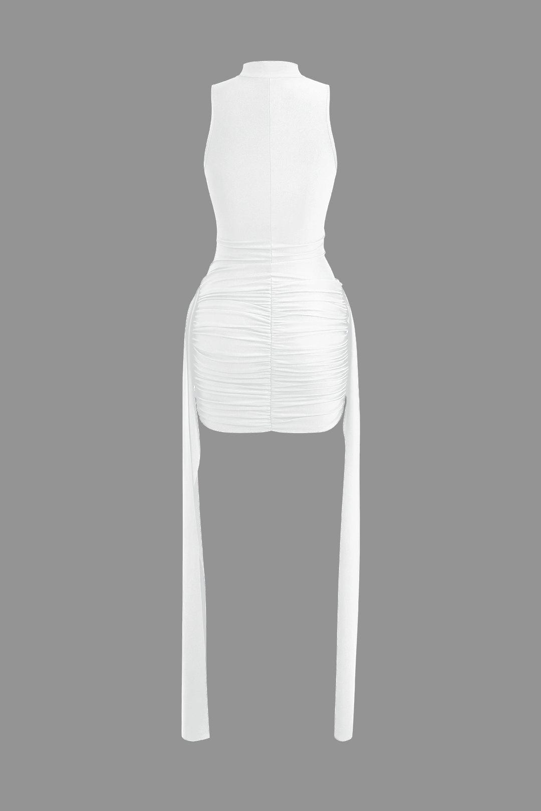 Vera | Elegante Hoge Hals Bodycon Minikleed met Drapering