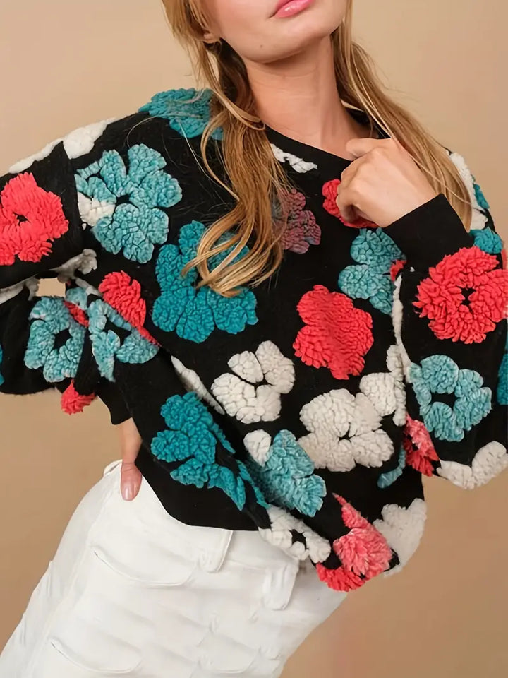 Christina™ Dames Trui Met Bloemenprint