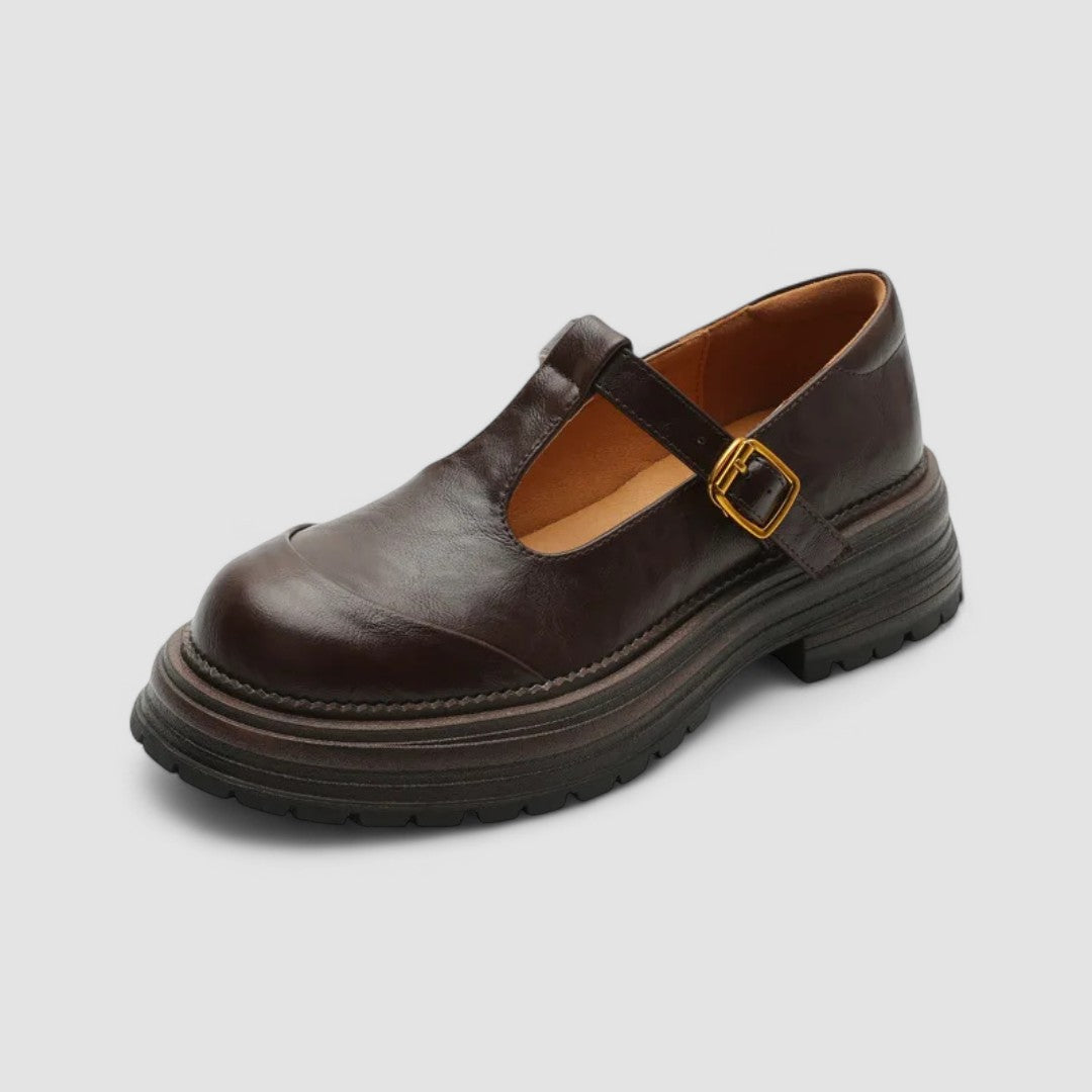 Jessica | Damen Plateau T-Riemen Casual Schuhe