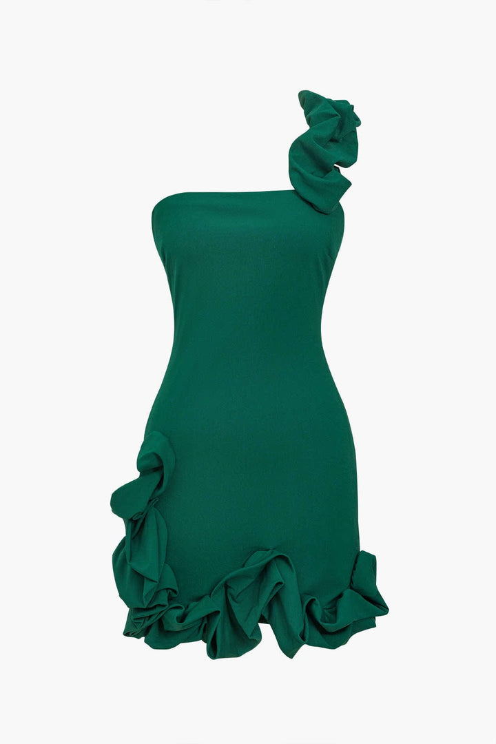 Valeria | One-Shoulder Bodycon Rimpeljurk – Elegante Raffinage met Speelse Touch