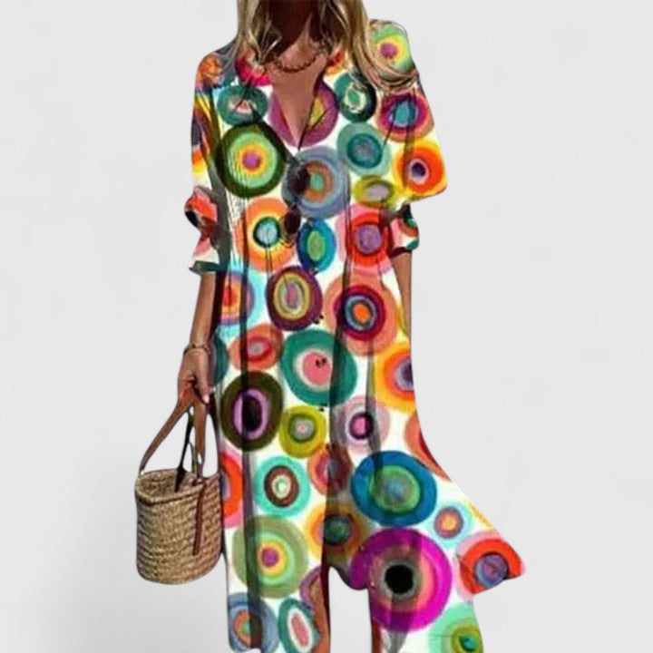 Bailey | Dames Bloemen Knop Voorzijde Midi Jurk