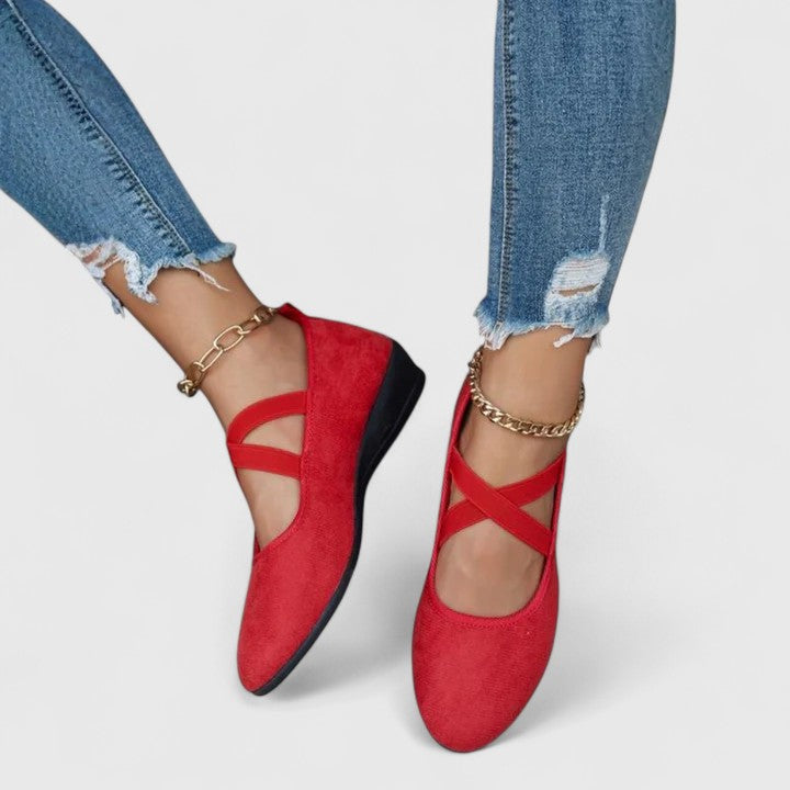 Dahlia | Dames Orthopedische Flats met Kruisbandjes