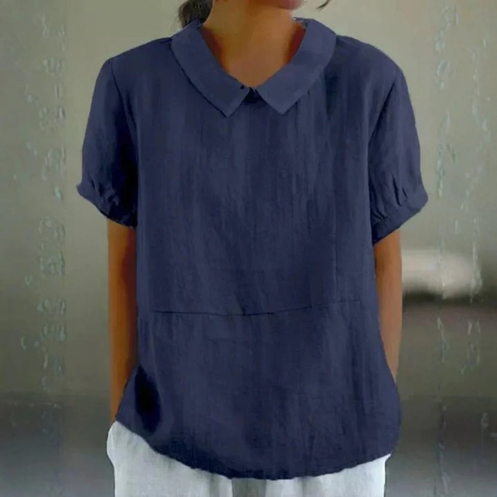 Alexis | Dames Linnen Peter Pan Kraag Blouse