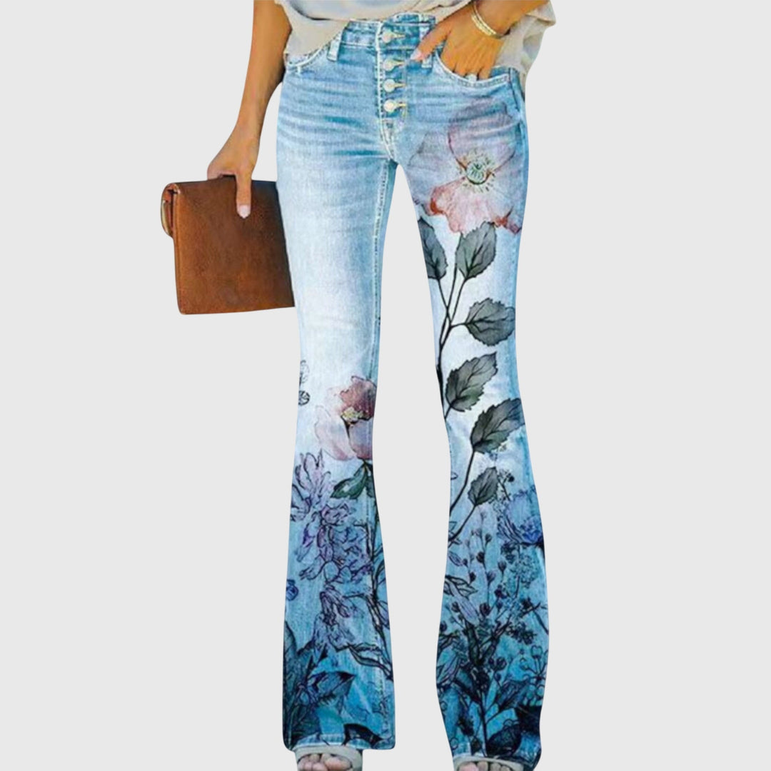 Serenity | Dames Bloemenprint Skinny Jeans