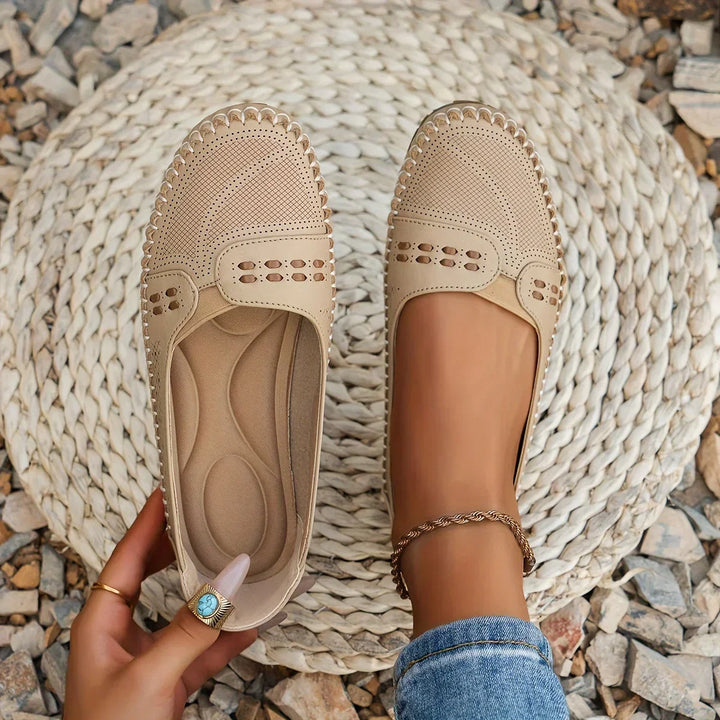 Samantha | Dames Geperforeerde Comfort Instap Loafers