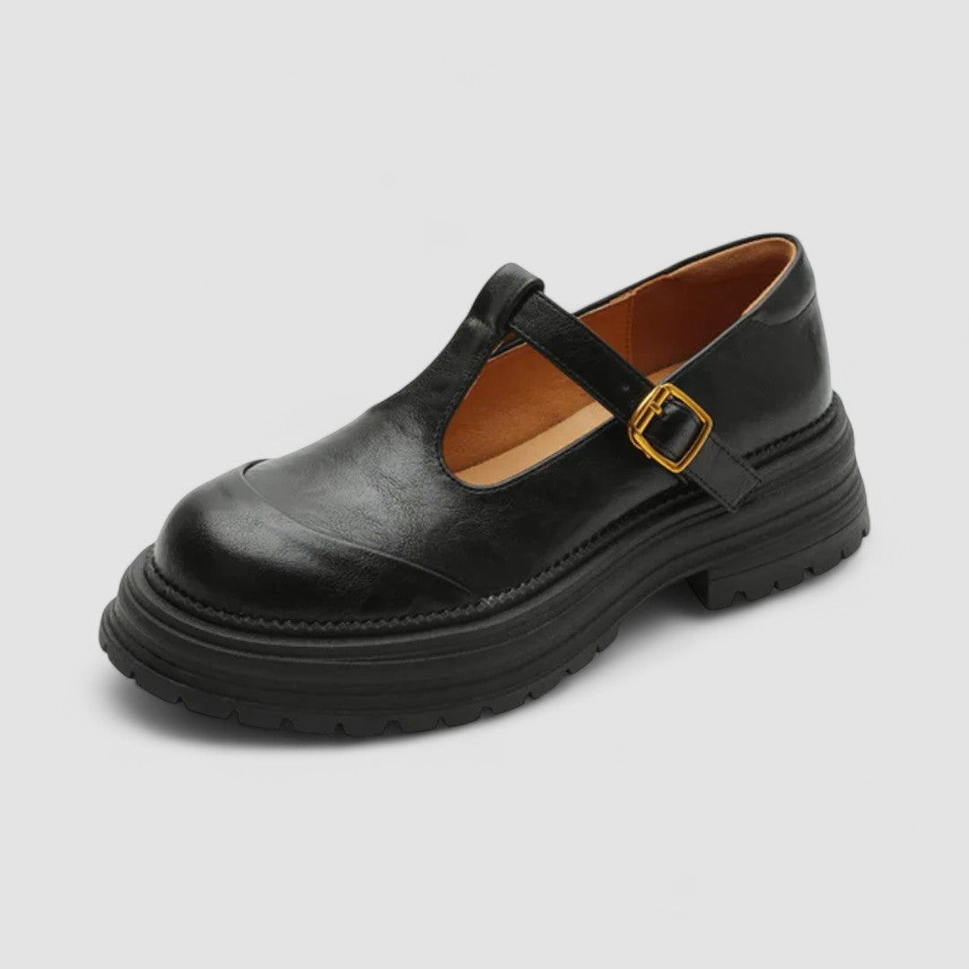 Jessica | Damen Plateau T-Riemen Casual Schuhe