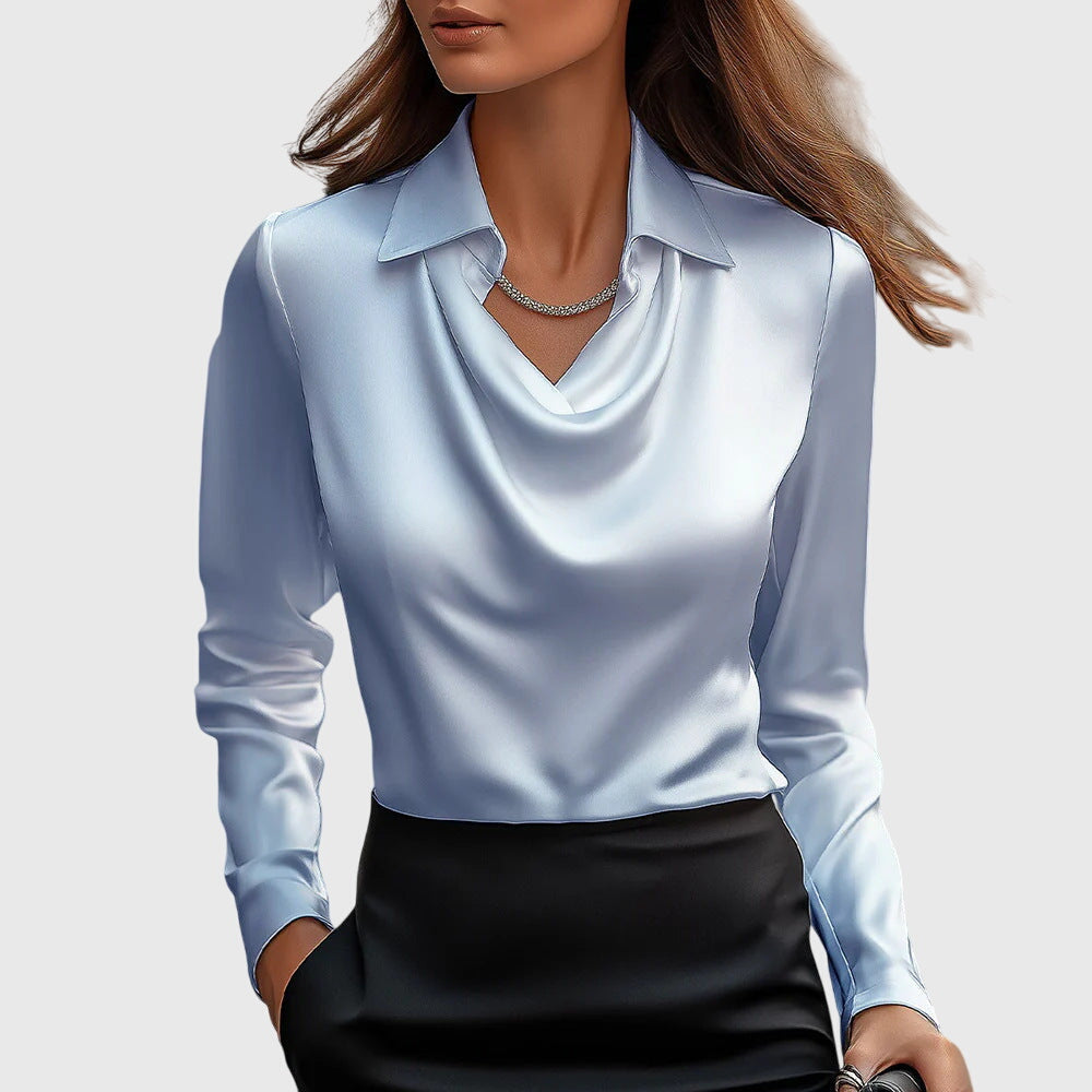 Athena | Dames Top met Watervalhals en Lange Mouwen