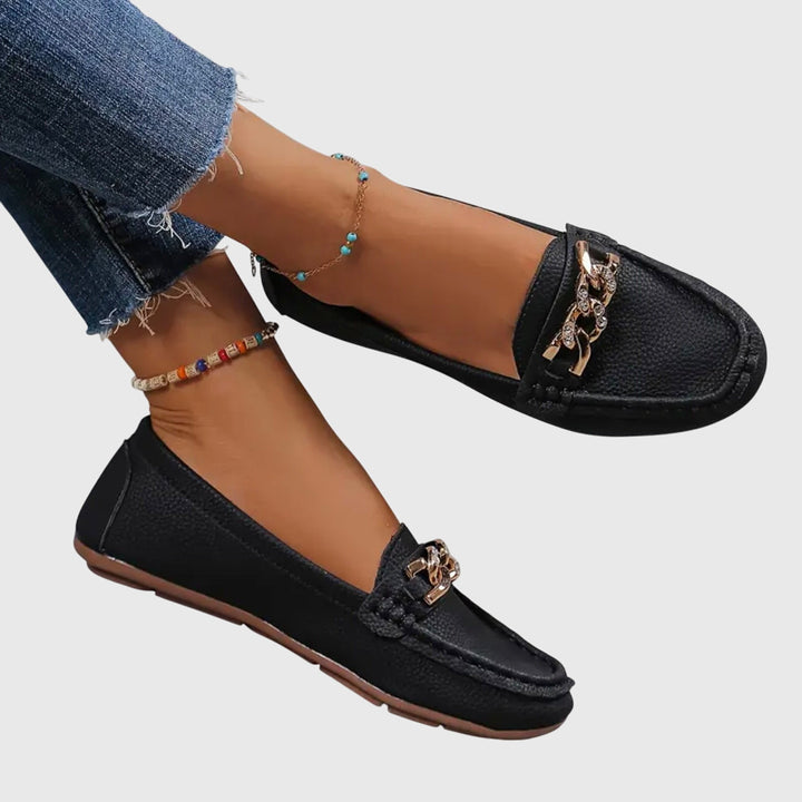 Jessica | Dames Kettingdetail Instap Loafers