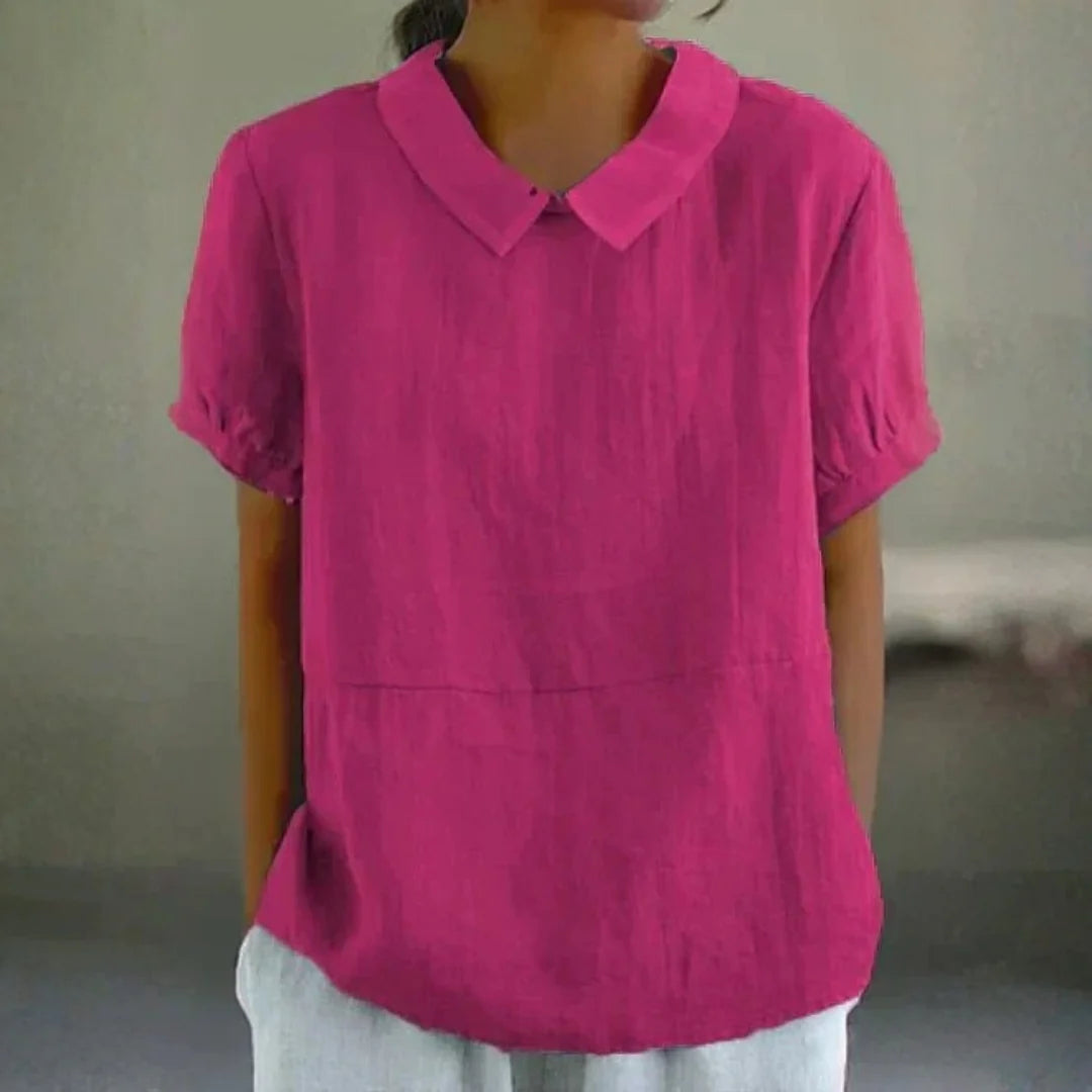 Alexis | Dames Linnen Peter Pan Kraag Blouse