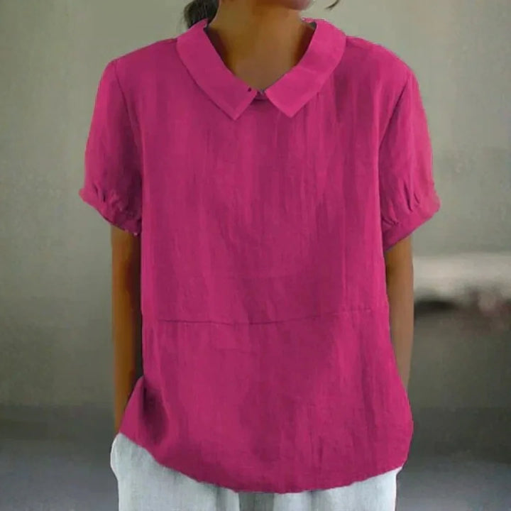 Alexis | Dames Linnen Peter Pan Kraag Blouse
