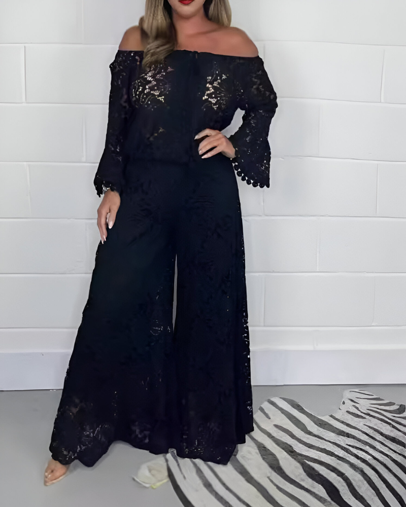 Schouderloos kantjurk met ruime snit – Boho-chic ontmoet elegantie
