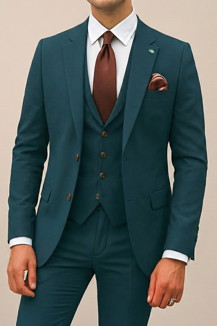 Stephen| Herren Eleganter Dreiteiliger Slim-Fit-Anzug